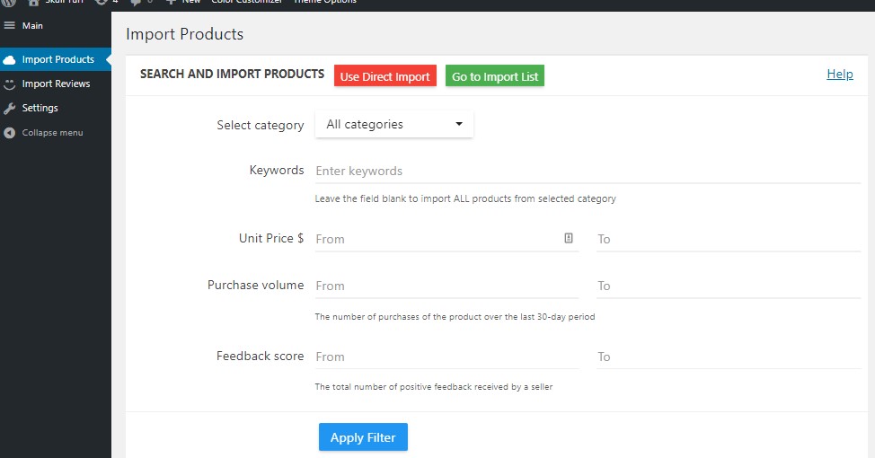 alidropship woo admin panel