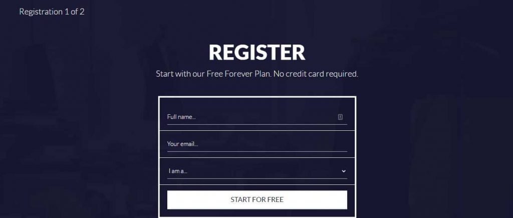 modalyst signup page